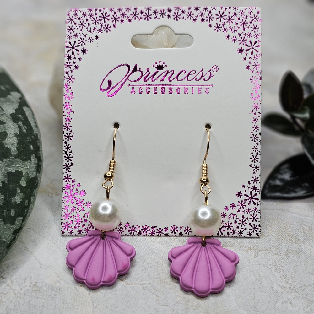 Princess Accessories Pink Shell Earrings